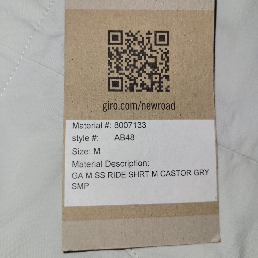 Giro Men's Short Sleeve Collared Ride Shirt Castor Gray Size M  New w/ tags - Picture 3 of 8